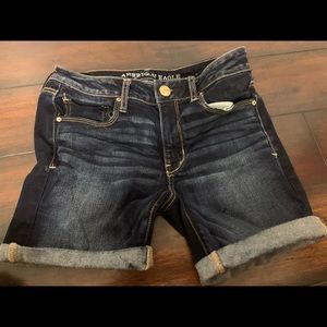 Dark wash american eagle denim shorts